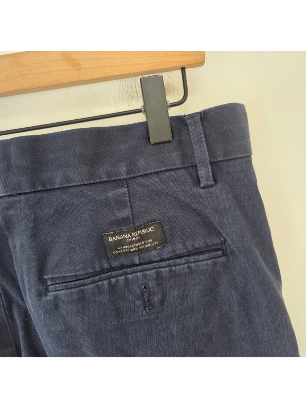 Banana Republic Aiden Slim Fit Trousers Pants Navy Blue Chinos Men's 31x32 - Picture 5 of 8